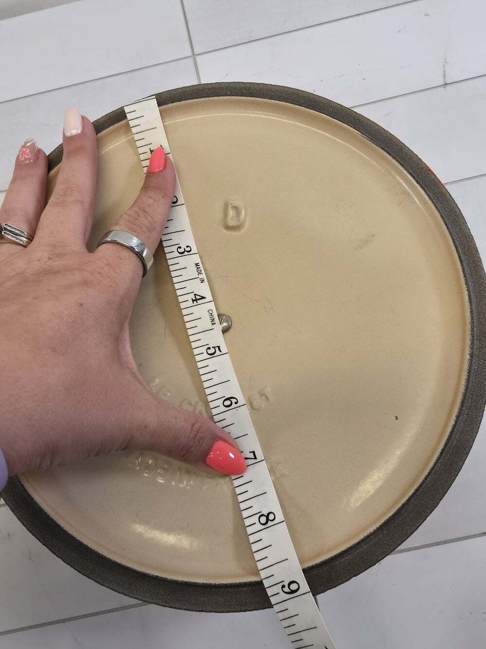 Le Creuset Flame 22cm (9") Lid ONLY Replace Cast Iron Dutch Oven Enameled France - Picture 5 of 5